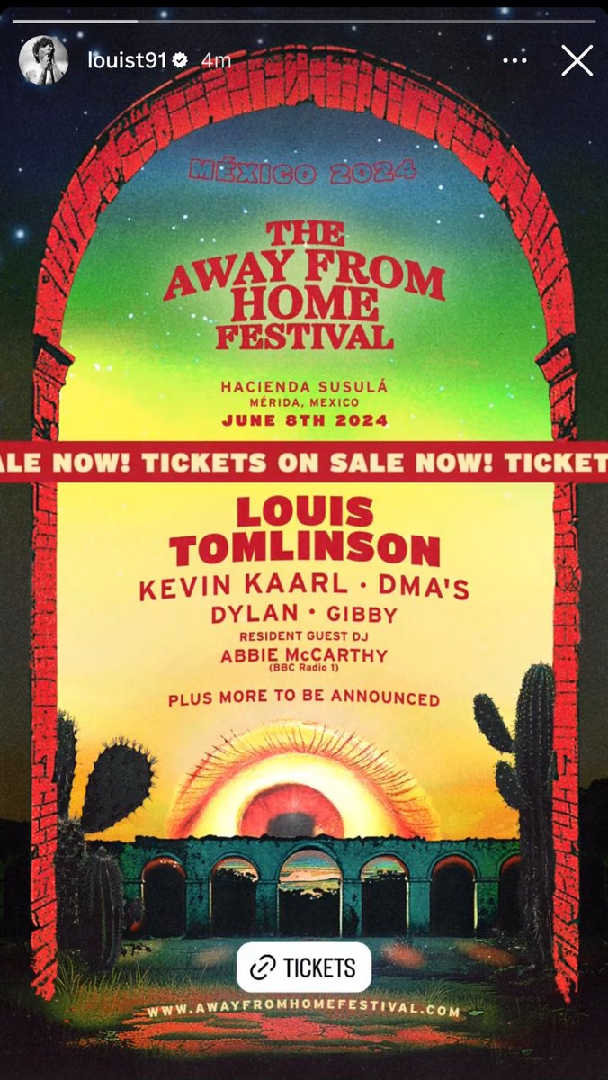 💙| Louis via his instagram stories about the away from home festival. Did you manage to get some tickets for it? #louistomlinson #afhf #AwayFromHomeFestival 📸Louis Tomlinson