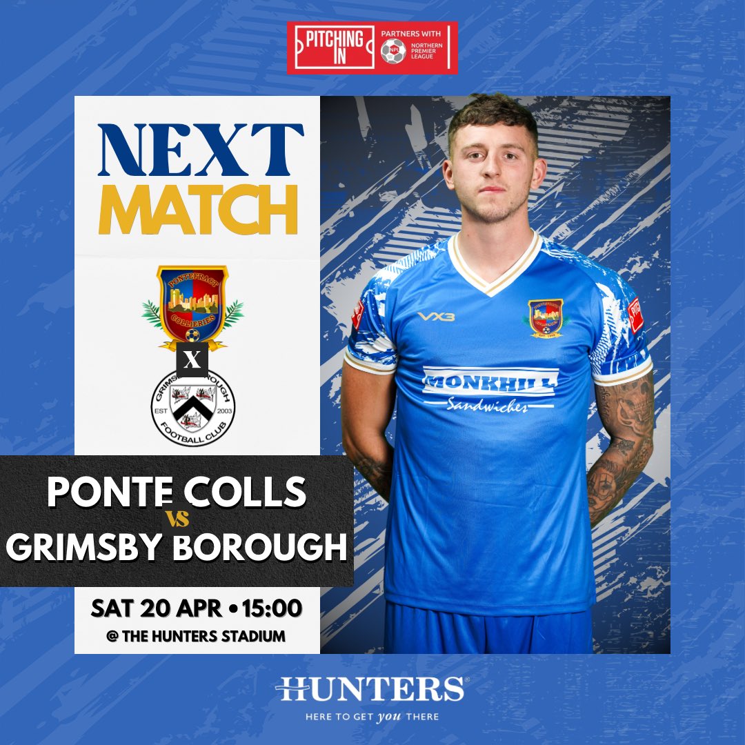 𝗡𝗘𝗫𝗧 𝗠𝗔𝗧𝗖𝗛 They keep coming thick and fast, next is the visit of @Grimsby_Borough to The Hunters Stadium! The atmosphere at home in recent weeks has been fantastic, but for the final two home games it’s time to take it up a notch! #UTC