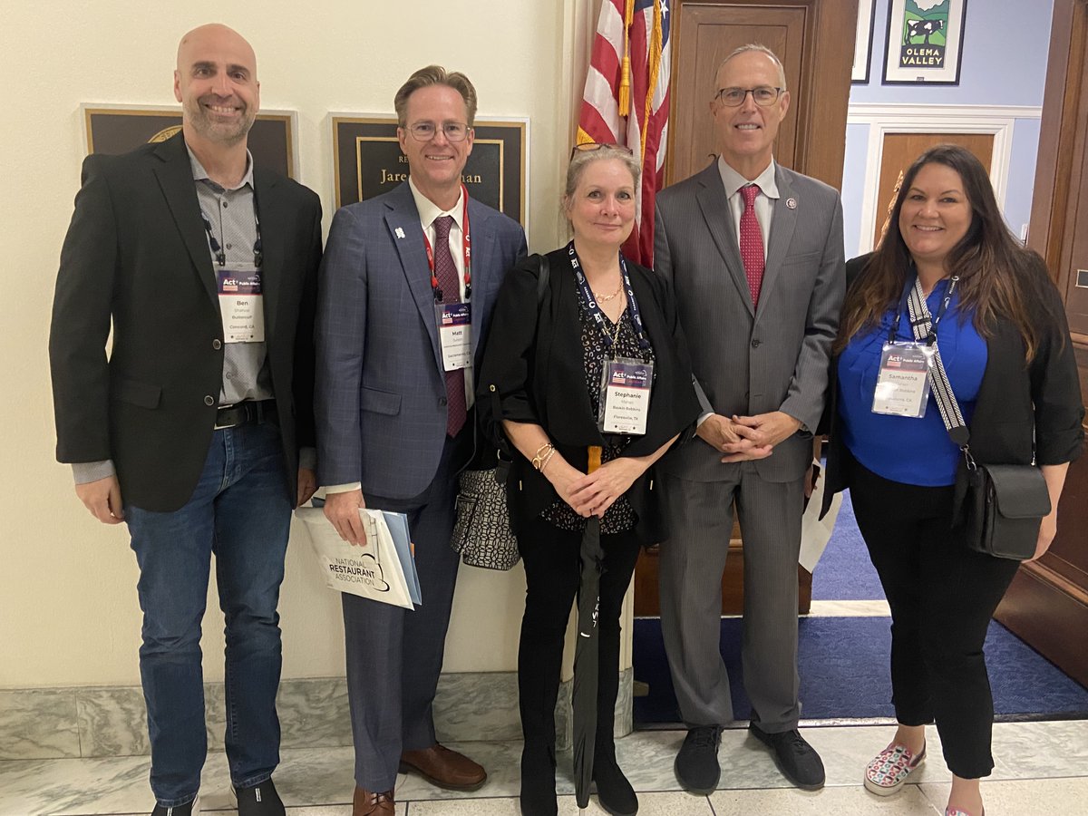 CalRestaurants's tweet photo. We are lobbying lawmakers in Washington, D.C., to lower credit card swipe fees for neighborhood restaurants and oppose the FTC proposal to limit restaurant pricing models. Thank you to everyone! Together, we are empowering our restaurant community through advocacy. #PAFC24 https://t.co/g2rniaLb2p