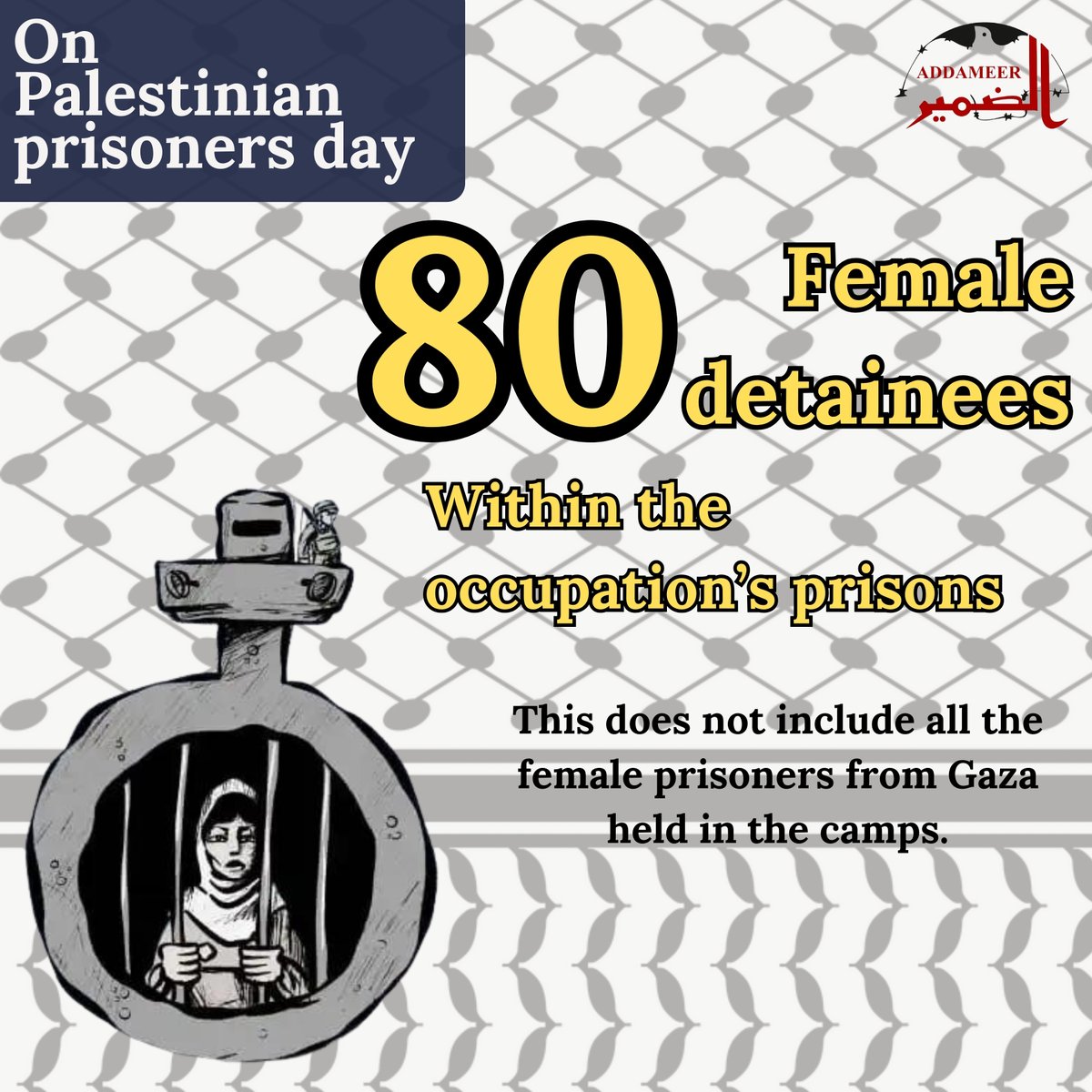 The occupation currently holds around 80 Palestinian women in extremely harsh and difficult conditions in its prisons. The occupation deprives female prisoners of communication with their children and families, and denies them the most basic necessities of humane living inside