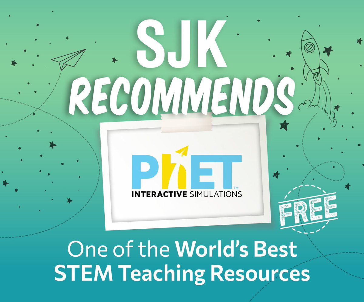 Have you ever used @PhETsims? It’s a great resource with a collection of research-based science & math simulations, covering topics in physics, chemistry, math, earth science & biology! We highly recommend it for high schoolers!  #stemeducation #STEMforkids #FreeTeachingResources