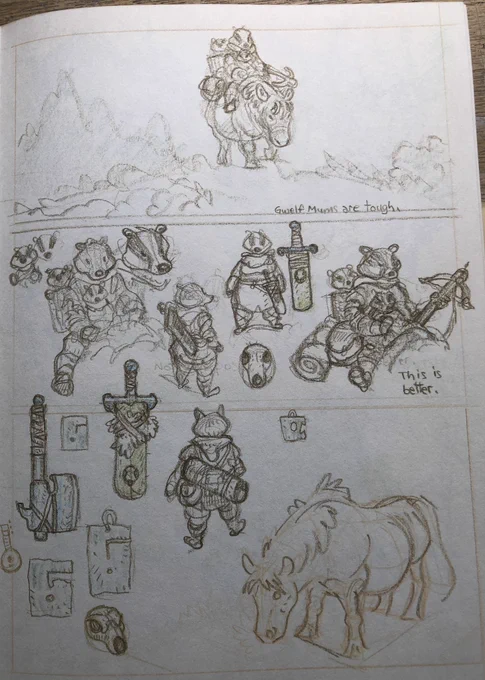 Bit more Gwelf sketchbook. More soon.  