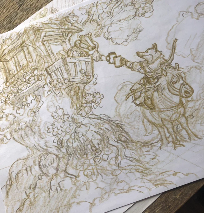 Bit more Gwelf sketchbook. More soon.  