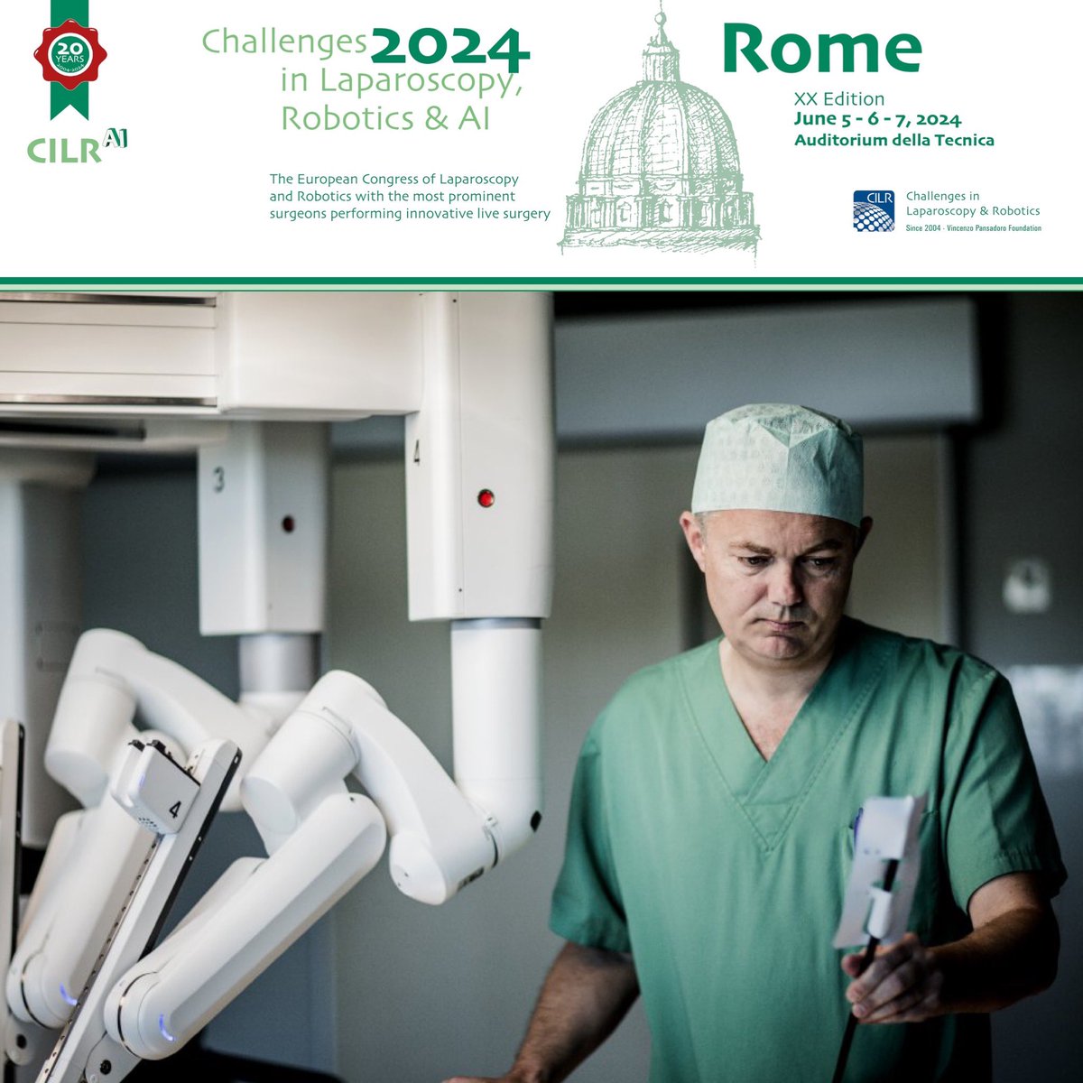 Exciting developments in laparoscopy & robotics at #CILR24 ! @alexmottrie showcasing cutting-edge RARP w digital pathology on June 5th. Don't miss it! 
Moderators: @tibeterdogru @bernardorocco73 , Giorgio Franco
#surgicalinnovation #laparoscopy #robotics #livesurgery