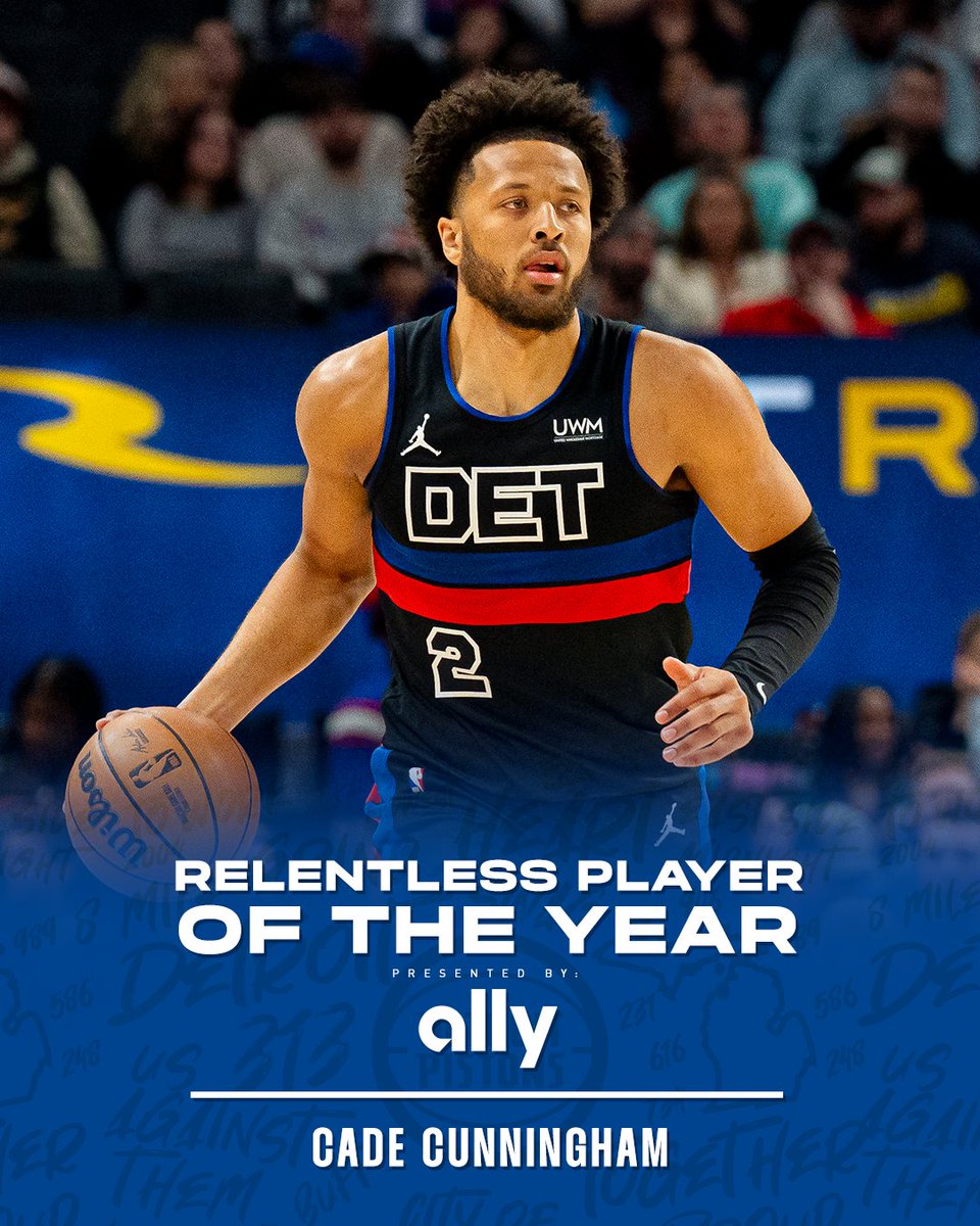 Cade Cunningham exemplified what it means to be relentless this season. He was one of just five players in the NBA to average 22 points and 7 assists and became just the third Piston to ever do so in a season. When you become the sixth-fastest player in NBA history to reach 2,500