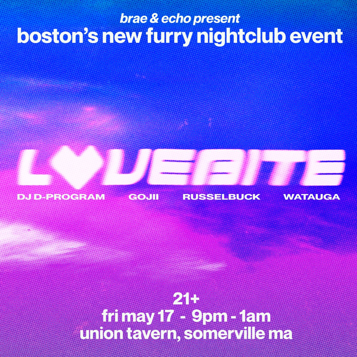 ATTENTION BOSTON & THE NORTHEAST we are vibrating with excitement and proud to announce our DEBUT EVENT on FRIDAY MAY 17 featuring sets from @aussa_ @GOJIIMUSIC @russelbuck @watauga_ stay tuned for site & tg group launch + poster and visuals xoxo @echocanidae & @braeburned 💜