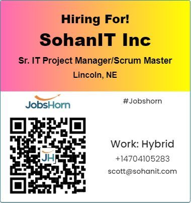 kamalgo7it's tweet image. 🌟 JOB ALERT 🌟
#Apply here: lnkd.in/dUD-aZNy

🔥 Job Title: #IT_Project_manager
📍 Location:  #lincoln #nebraska (Hybrid)
💰 Rate: based on your experience
⏳ Duration: 12 Months
📞 Interview type: Skype or Phone
📝 Job type: W2 C2C 1099
🎓 Experience: 10 years