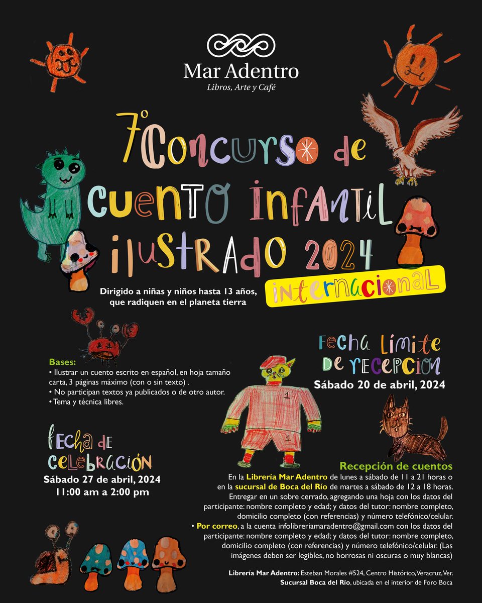 ¡Niñas y niños que quieran ilustrar un cuento, esta convocatoria de la #libreríamaradentro les interesa!