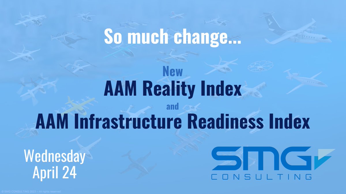 We are one week out from the April 2024 release of the AAM Reality Index and the AAM Infrastructure Readiness Index. Prepare for a lot of changes... #aam #uam #evtol #estol #ectol #airtaxi #vertiport #aamrealityindex #airindex