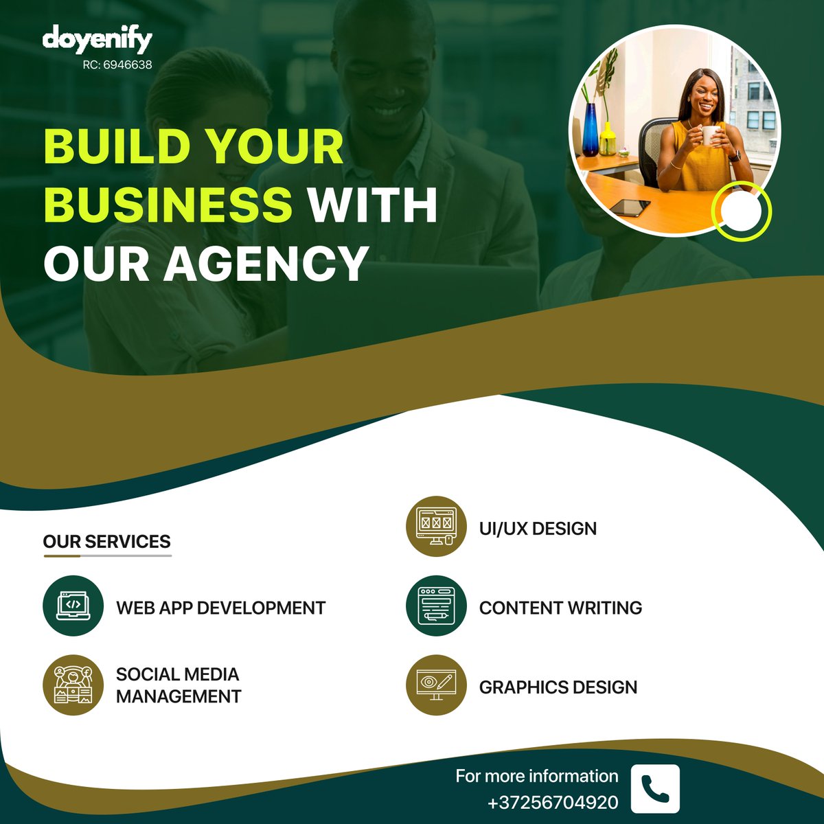 Unlock your brand's potential with our agency's multifaceted services: social media management (#SocialMediaMagic), compelling content creation (#ContentCrafting), and stunning design solutions (#DesignExcellence). From building your online presence to enhancing user experiences,