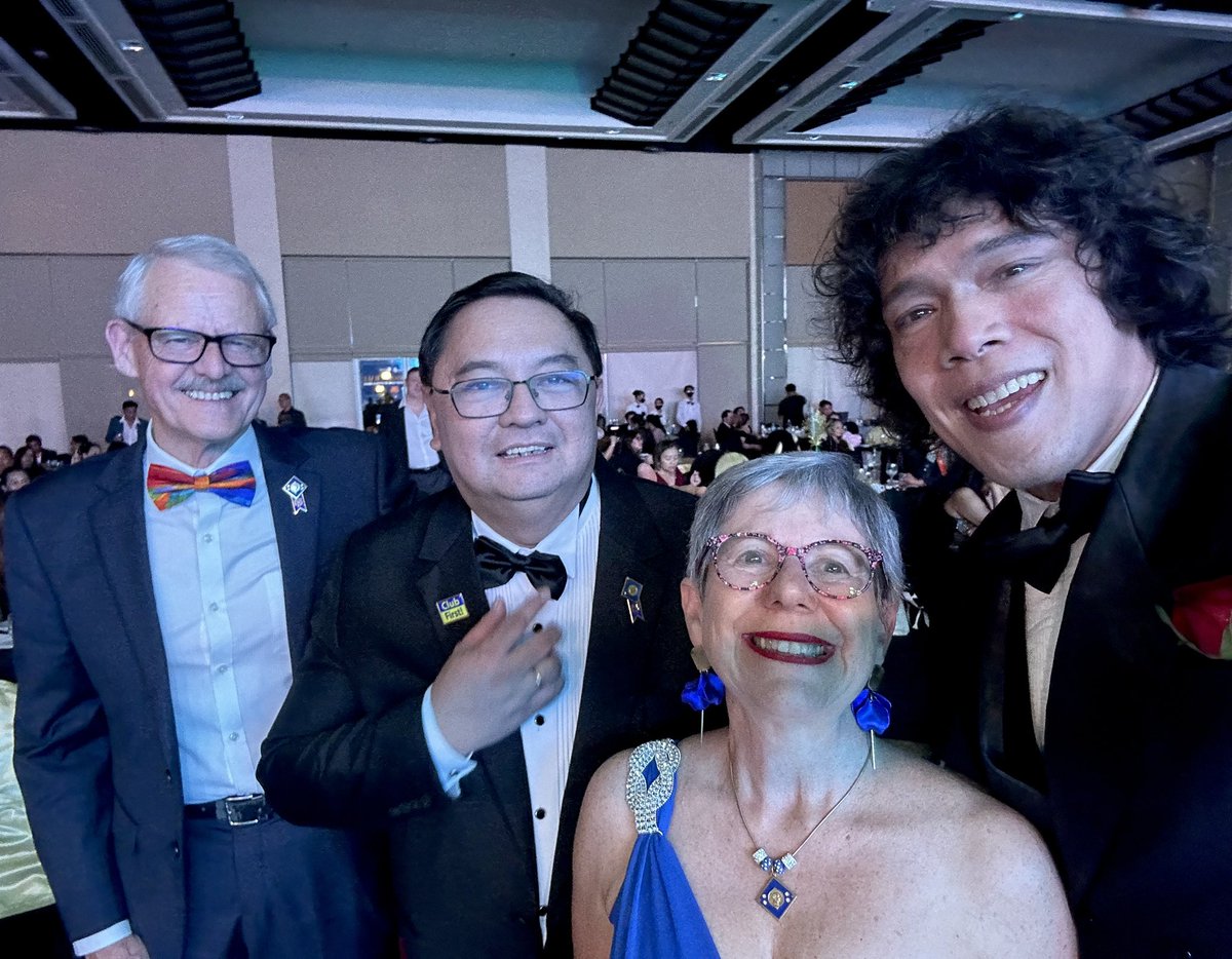 Thank you Rotary International for having me!
Photo: Tenor Jonathan Badon, RI President Representative Jennifer Scott, Rotary District 3780 Governor Paul Galang and Mr. Scott. 
#rotaryinternational #rotaryclub W