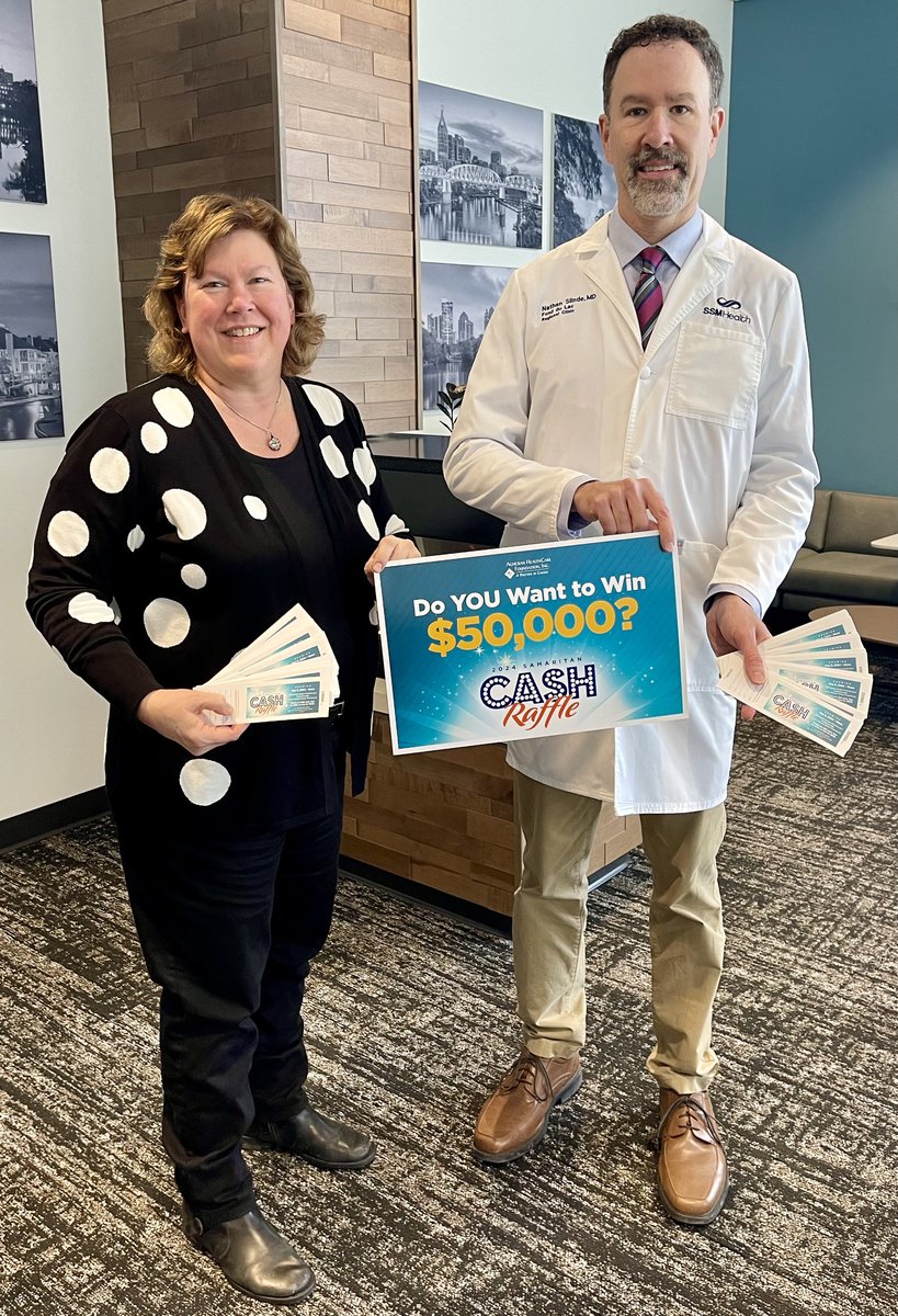 We are proud to sponsor SSM Health Greater Fond du Lac's annual Samaritan Cash Raffle! Society's President and CEO Heather Boyer and SSM Heath Fond du Lac Regional Clinic gastroenterologist Dr. Slinde are serving as the 2024 Samaritan Cash Raffle co-chairpersons.❤️️