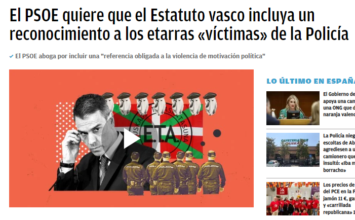 😳😳🐀🐀🔴🔴¡Oye #culorotopor7votos @sanchezcastejon, cuando te echemos, a ser posible de España, cualquier agujero te va a parecer una trinchera, hdlgp! El @PSOE quiere que el Estatuto vasco incluya un reconocimiento a los etarras «víctimas» de la @policia…