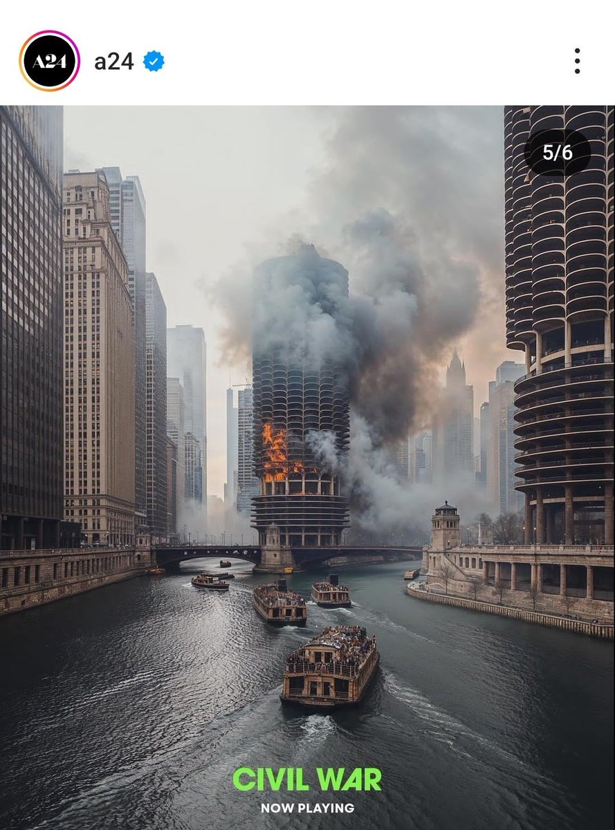 the premise of the movie is that an autocratic president moves one of the marina city towers into the river, and then the people understandably go nuts