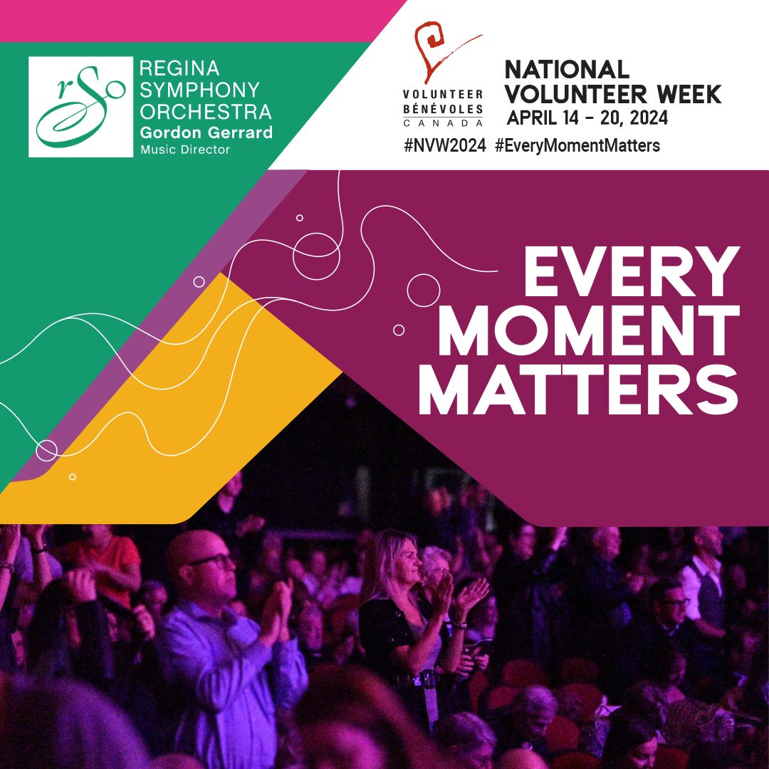 This week,  we recognize every volunteer and celebrate each contribution they’re making.  At the Regina Symphony,  our amazing team of volunteers serve on our board, help at concerts and help our patron's have magical musical experiences. 

Thank you!
