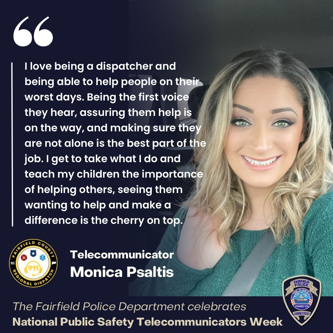 Join us in recognizing Telecommunicator Monica Psaltis during National Public Safety Telecommunicators Week!! This week (and beyond!) we celebrate the dedication of our telecommunicators and their commitment to keeping our community safe! 💙 #NPSTW2024