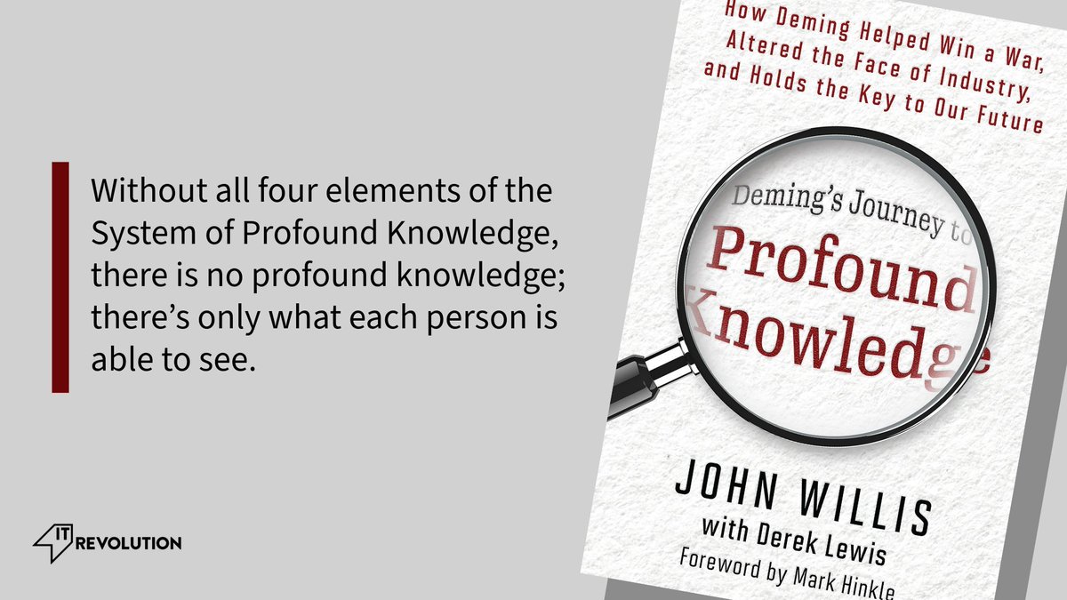 “Without all four elements of the System of Profound Knowledge, there is no profound knowledge; there’s only what each person is able to see.” From Deming’s Journey to Profound Knowledge by @botchagalupe with Derek Lewis. itrev.io/48Ykr7h