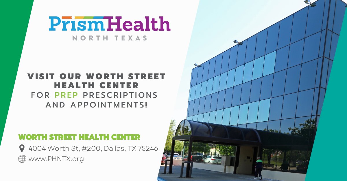 #PHNTX Worth Street Health Center is conveniently located on the corner of Worth St and North Hill Ave. Services include consultation and prescriptions for #PrEP, a once-daily pill that is up to 99% effective at preventing #HIV! For more info: ow.ly/OYAg50JPyth #StopHIV