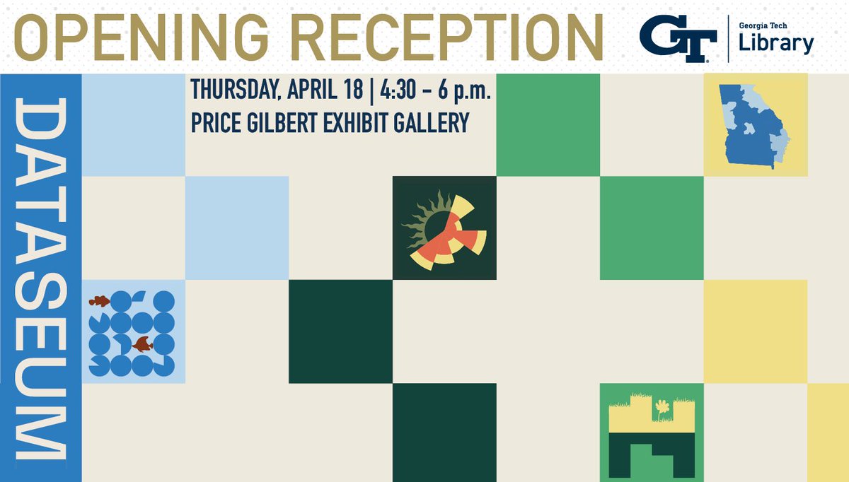 Join us tomorrow, Thursday, April 18 from 4:30 to 6 p.m. for the opening reception of the Dataseum exhibit in the gallery on Price Gilbert's first floor. Attendees are invited to meet the faculty and students who created the interactive pieces on display: ow.ly/W1ga50R19ej