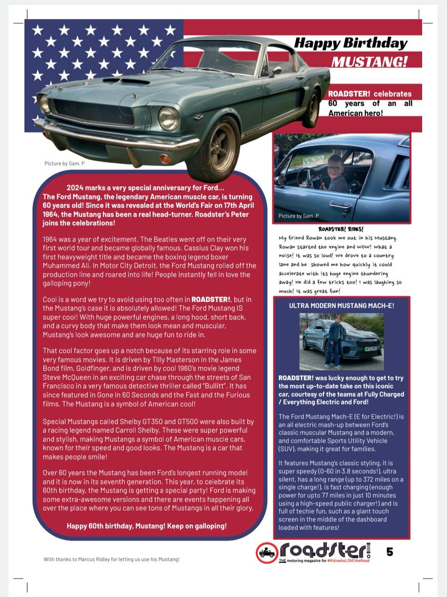 It's #Mustang's 60th Birthday TODAY! We thought we'd mark the occasion in the latest issue of Roadster Magazine! @Ford @forduk @FordPro