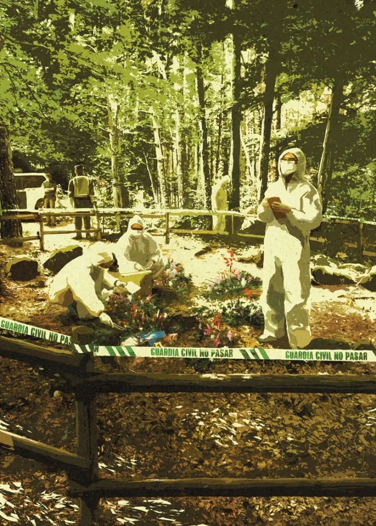 Shadowlandsed's tweet photo. Lunes, 12 de septiembre, últimos estertores del verano. 

En la Selva de Oza, en el Pirineo aragonés, ha aparecido el cadáver de un menor de edad. Justo en el conjunto megalítico de la Corona de los Muertos. 

De su espalda brotan plantas, parece «Una corona de flores». https://t.co/XOdOLeceoy