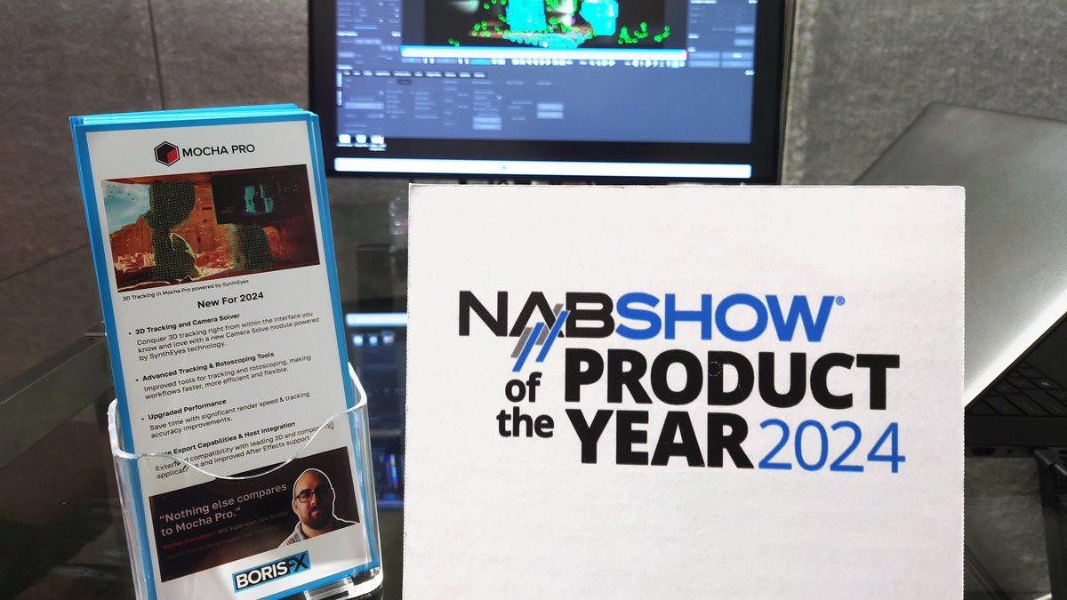 #nabshow | Day 4 🤩

Woo hoo! We're excited to share that our Mocha Pro 2024 release is taking home top honors.

Three 🥂 to our team for all their hard work on this groundbreaking release!⁠

➡️bit.ly/4aFUdry

#VFX #filmmaking #videoediting #motiontracking #borisfx