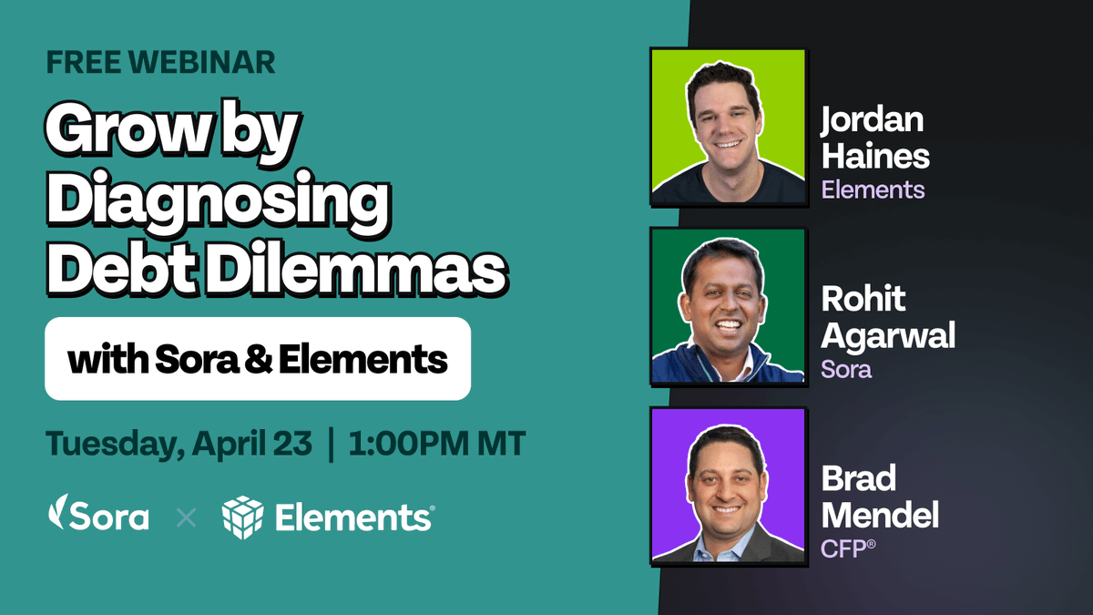 Being able to quickly identify where your clients have unhealthy debt is important. Join us next week to see how we can help with that. hubz.li/Q02tcN7M0 @SoraFinanceUS #fintech #fintwit #financialplanning #financialadvisor