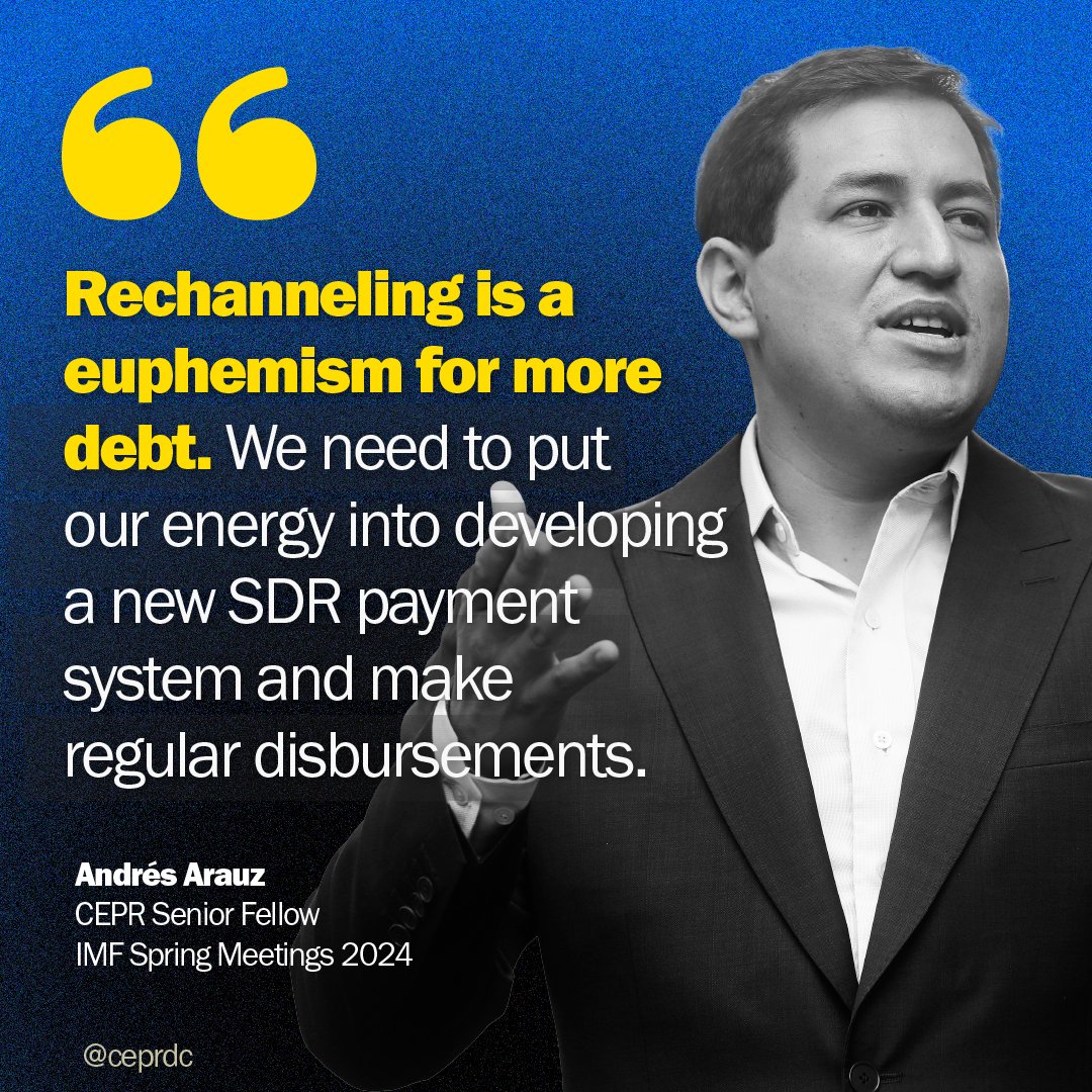 .<a href="/ecuarauz/">Andrés Arauz</a> made it clear to the <a href="/IMFNews/">IMF</a> that 'rechanneling is dead.' We need to preserve the unique qualities of #SDRs—that they don't create more debt.

The macro arguments for new SDRs are there, but we need political will from major players in the global financial system.