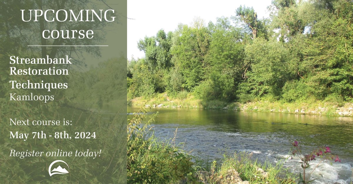 Join us at our Streambank Restoration Techniques course – Kamloops – May 7-8, 2024

Sign up today and secure your spot!

nrtraininggroup.com/events/streamb…

#EnvironmentalEducation #NRTGCourses