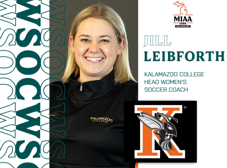 MIAA1888's tweet photo. Earlier this year, @khornets announced Jill Leibforth as the head women's soccer coach! ⚽

Read the Kalamazoo Athletics release at https://t.co/SdWwp01IiT.

#D3MIAA #MIAAwsoc #GreatSince1888 https://t.co/VWj7pWiSmf