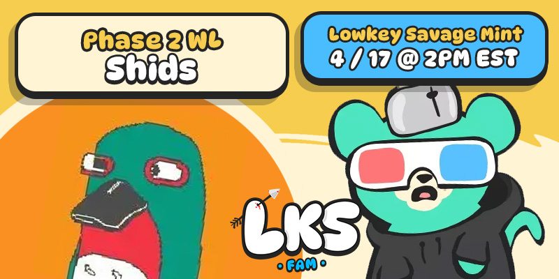 .<a href="/7777shids/">7777shids</a> 

Shids &amp; LKS are a match inscribed on the blockchain

Phase 2 Mint is now open

if you hodl a shids ordinal, you are auto WL for LKS

come join us on the savannah

Mint on ordinalgenesis.xyz/mint/019bd49f3…