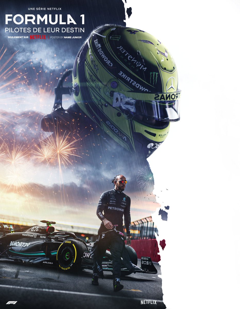 J'ai réalisé ce poster pour la série documentaire @NetflixFR sur la F1 avec Lewis Hamilton