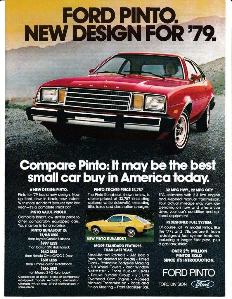 #advertising #oldadvertising #marketing #advertisingart #advertisingdesign #car #Ford #Pinto #1978