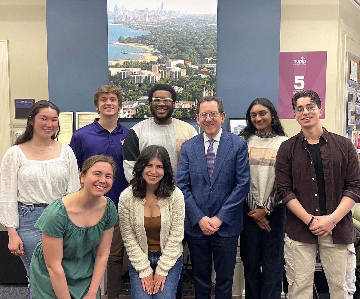 Thanks again to <a href="/NorthwesternU/">Northwestern</a> President Schill for taking the time to discuss civic education and community engagement with our student Fellows at the Center for Civic Engagement today!