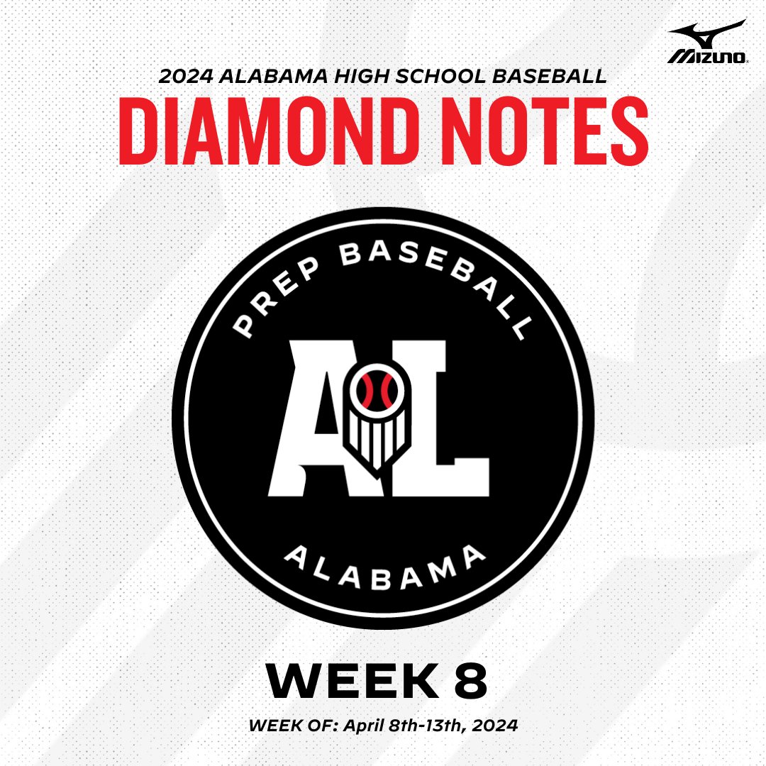 PrepBaseballAL's tweet photo. 𝗔𝗟𝗔𝗕𝗔𝗠𝗔 𝗗𝗜𝗔𝗠𝗢𝗡𝗗 𝗡𝗢𝗧𝗘𝗦 ⭐
+ 𝗪𝗘𝗘𝗞 𝟴

▪️Some of the state’s top performers from Week 8️⃣
▪️Over 2️⃣5️⃣ players with big weeks
▪️Notes on each player's week ✍️

Check out some of Week 8's top performers below. ⤵️
 
🔗: https://t.co/t83tHlPAS0 // #ALHS24 https://t.co/n67hJow4Hn