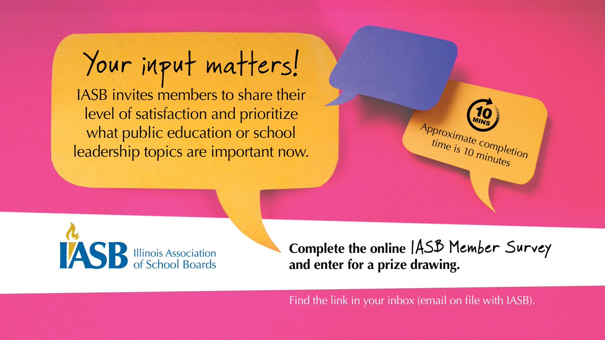 IASB Members we need your input. Only a couple days left to complete the 2024 Member Survey. Your feedback is critical to help us improve programs & services for school board members. Check your email or login to your member account to find the survey link iasb.netforument.com/eweb/MemberPag…