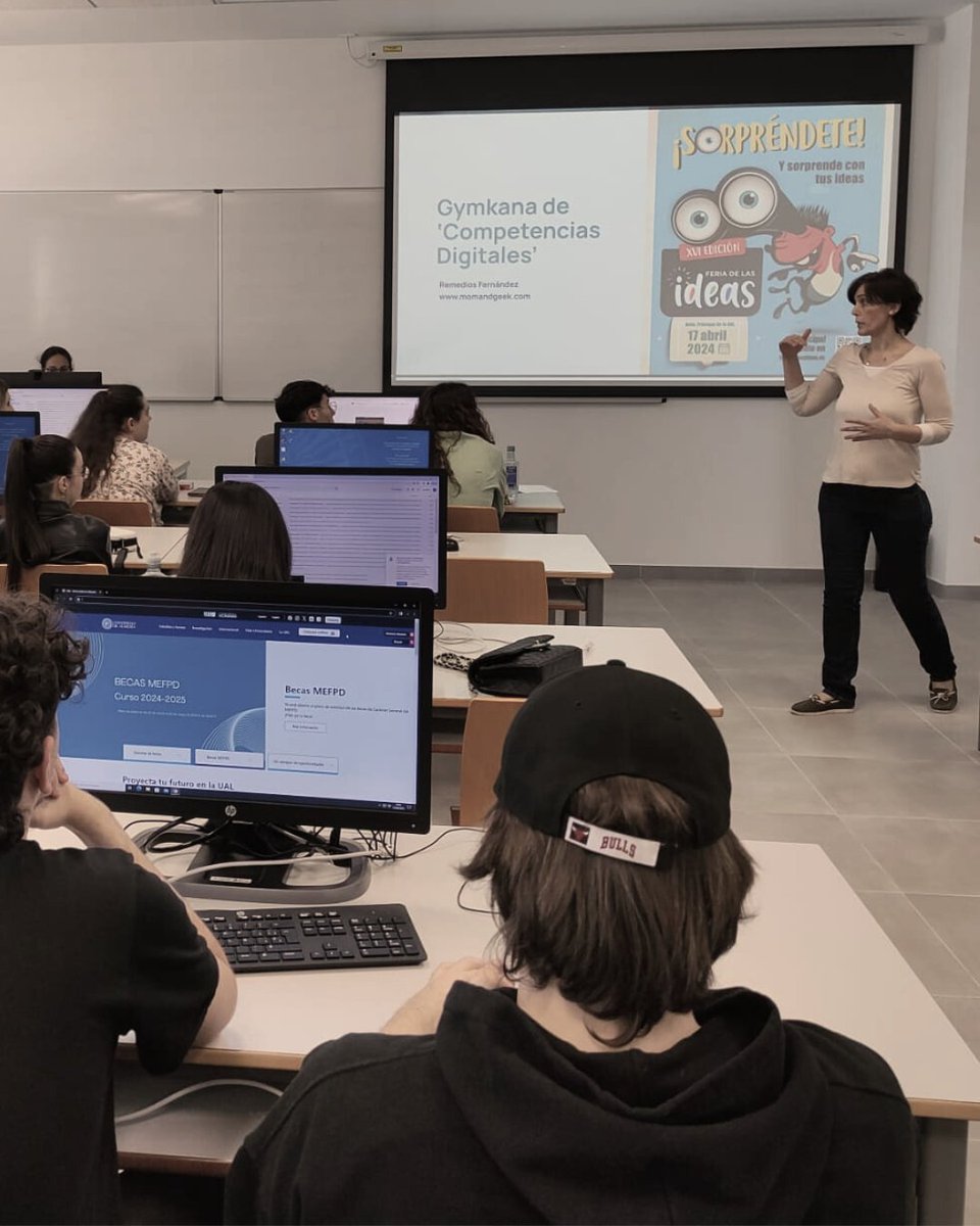 MomandGeekcom's tweet photo. Gracias al alumnado del Grado Superior de Marketing y Publicidad del @IESCOINTER de El Ejido, por participar en el taller, en la @ualmeria .

Ha sido maravilloso compartir esta 'Gymkana de Competencias Digitales' con vosotros/as.

#competenciasdigitales #DIGICOMP @MomandGeekcom https://t.co/S7NSo12cYx