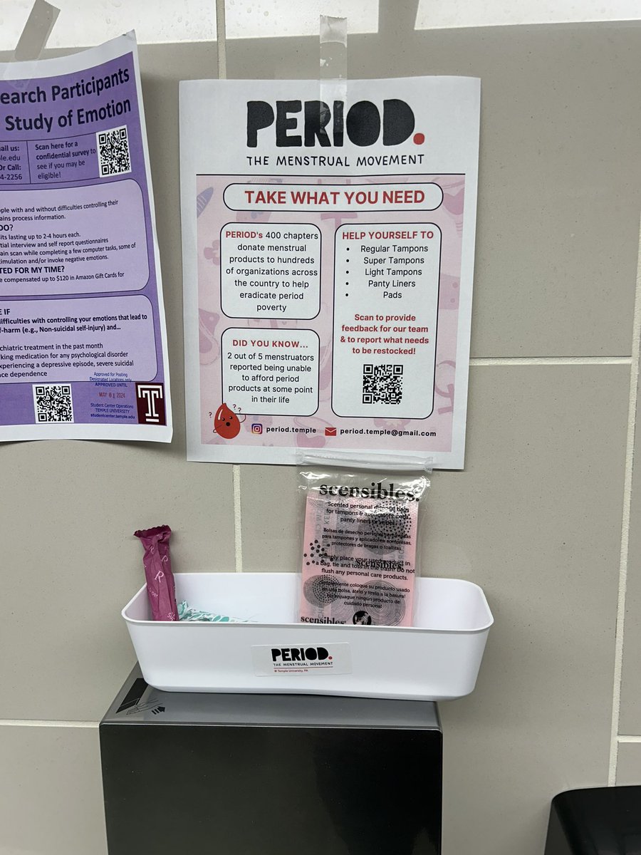 Props to this Temple Outreach group for providing menstrual supplies in the men’s room also!