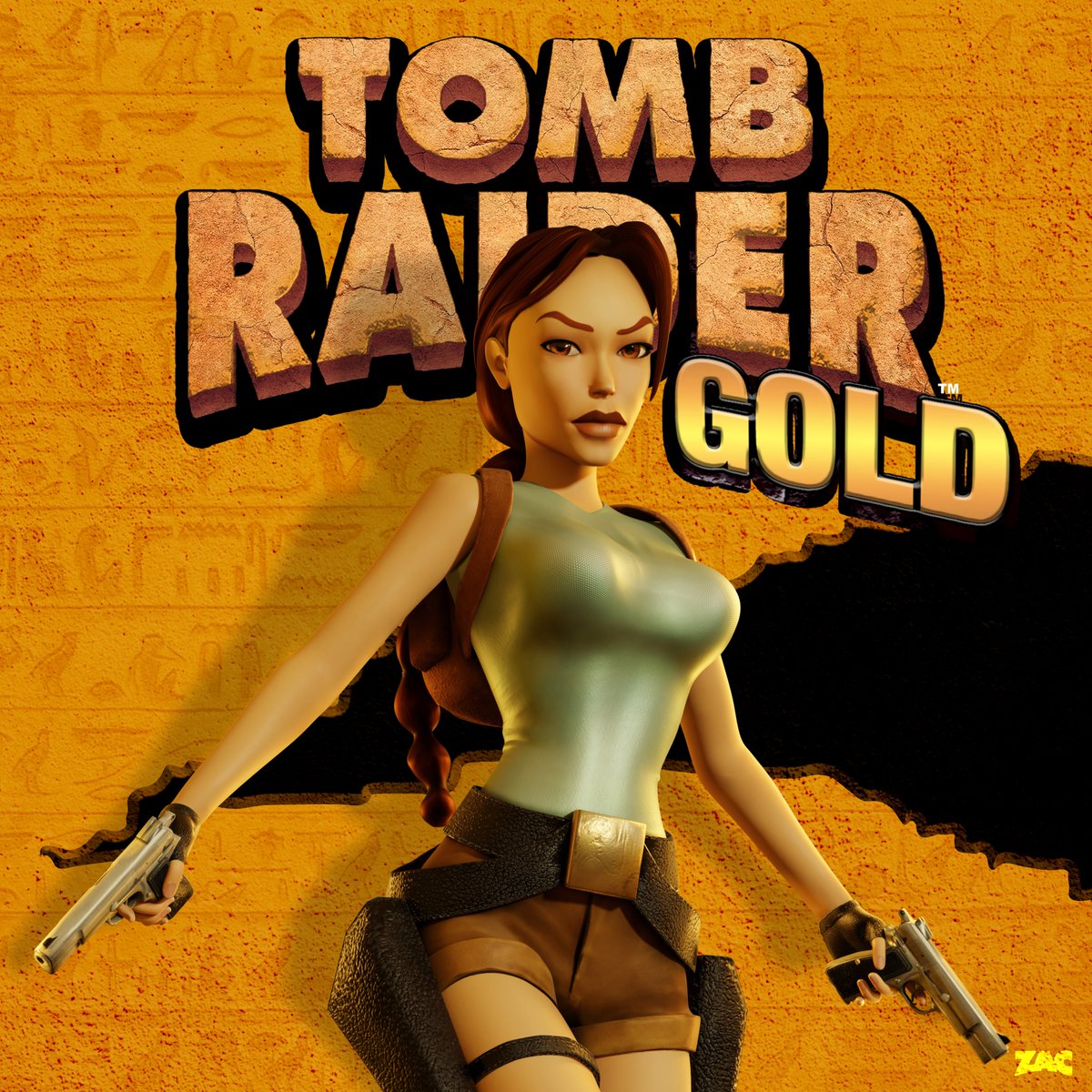 Continuing with my recreation pack, here it goes! — My version of the 'Tomb Raider Gold' cover! ✨ A huge thanks to @nicolebounxe for making me this render!