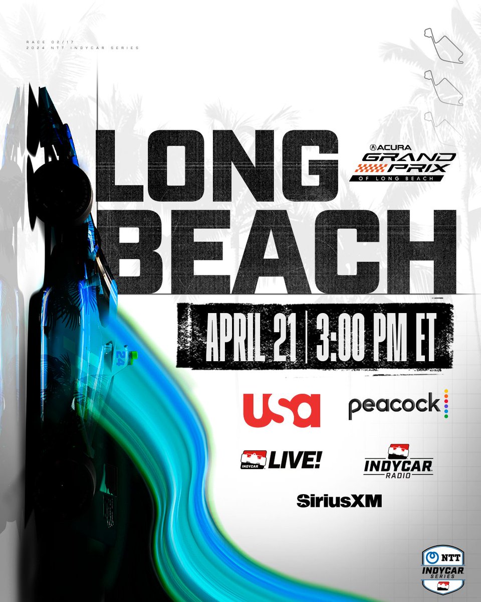 Race day in the 562 🏎️ 📺: @GPLongBeach - TODAY - 3 PM ET on USA and Peacock Ways To Watch: bit.ly/2WYcrPa