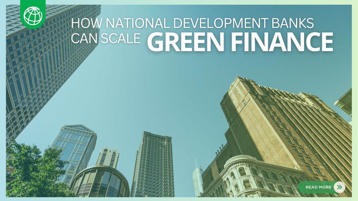 'National development financial institutions are crucial for advancing sustainable goals, but **more work is needed to increase green finance investments**.” -- @JeanPesme, Global Director, Finance, World Bank wrld.bg/Uv8h50RixlG