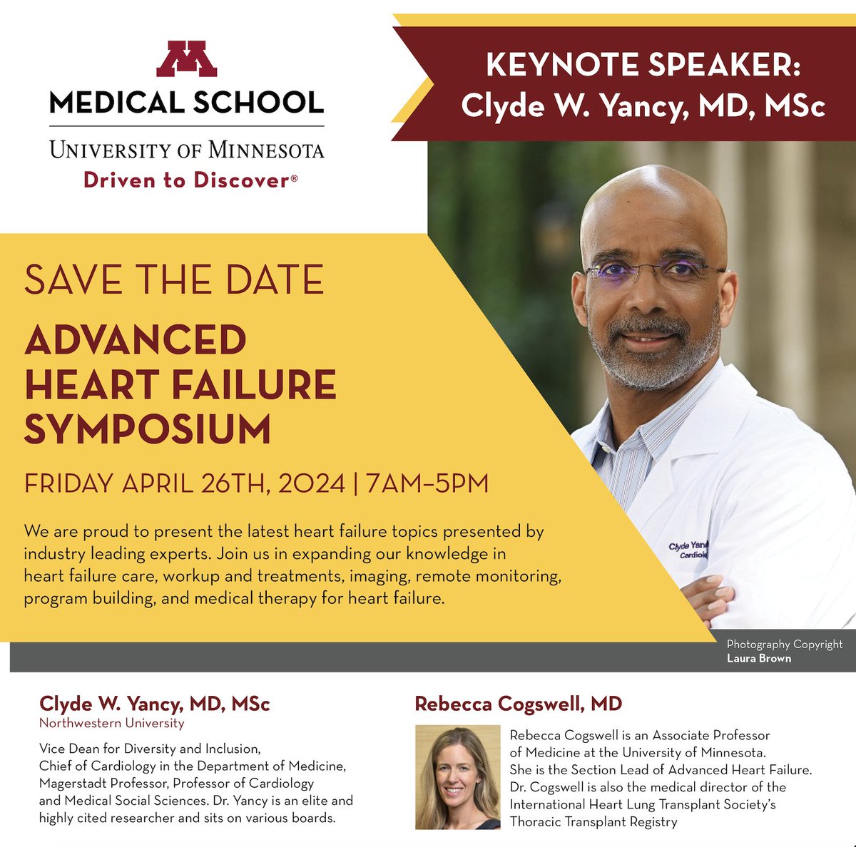 It's not too late! Dr. Yancy and I look forward to hosting you at the University of Minnesota Advanced HF Symposium next Friday!🔥🔥🔥 @NMHheartdoc @DhariniRamu @megfrasernp @RanjitJohnMD @HungarianHFDoc @AndrewShafferMD @JessSchultzMD @umnmedschool @ForumKamdar
