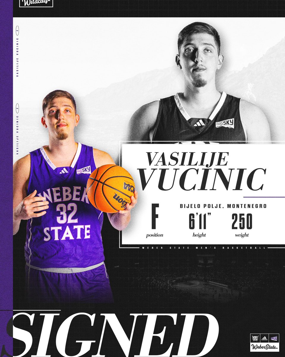Signed! Vasilije Vucinic is a Wildcat! A transfer from the University of Portland. Welcome to Weber State @VasilijeV23! #WeAreWeber