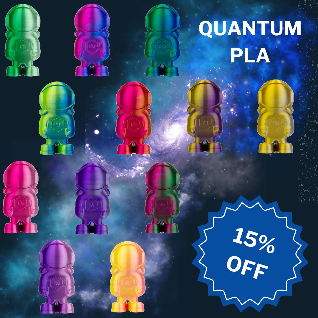 MatterHackers's tweet photo. Unlock 15% off #Quantum #DualColor #PLA! Ideal for striking prints and models, this easy-to-use filament blends two colors seamlessly. Don't miss this limited offer to bring creativity to life.
https://t.co/udDne3uyrE
#MatterHackers #Sale https://t.co/Wk6Fjl4dSw