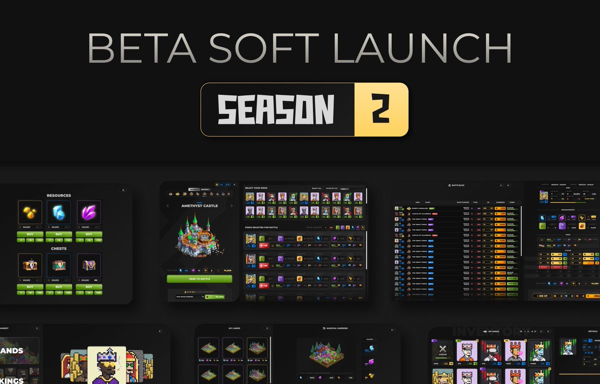 King Aleks (@aleksonsol) on Twitter photo I am extremely proud of what our team has accomplished over the past few months.
We started the beta testing for <a href="/KINGCoinSOL/">KING Royal P2E Game</a> Season 2 on Monday, and since then, we have taken every piece of feedback, every reported bug, and every suggestion into account. We can't wait to I am extremely proud of what our team has accomplished over the past few months.
We started the beta testing for <a href="/KINGCoinSOL/">KING Royal P2E Game</a> Season 2 on Monday, and since then, we have taken every piece of feedback, every reported bug, and every suggestion into account. We can't wait to
