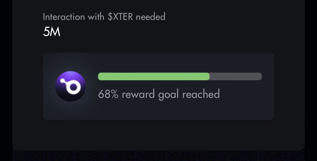 Everyone gets $XTER rewards immediately goal is reach 🕺🪂🥩

We are currently at 68%

IMO not late to join: forge.gg/invite/Px8Czq9

Comment $XTER if you aren’t fading @XterioGames 🔽