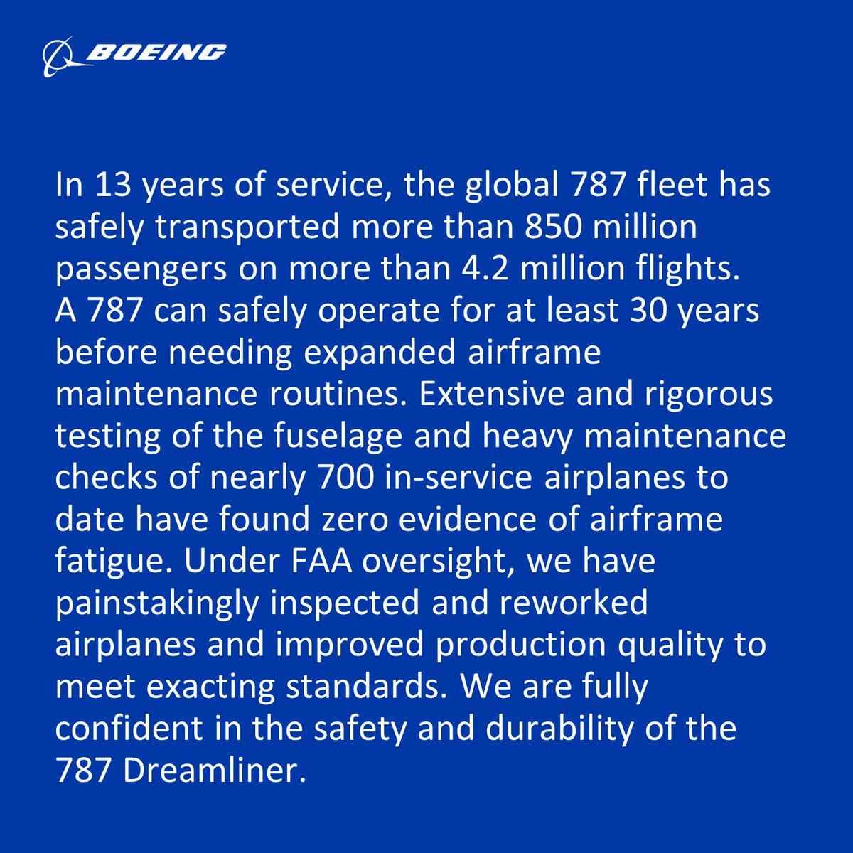 Information on 787 quality: boeing.com/787QualityInfo