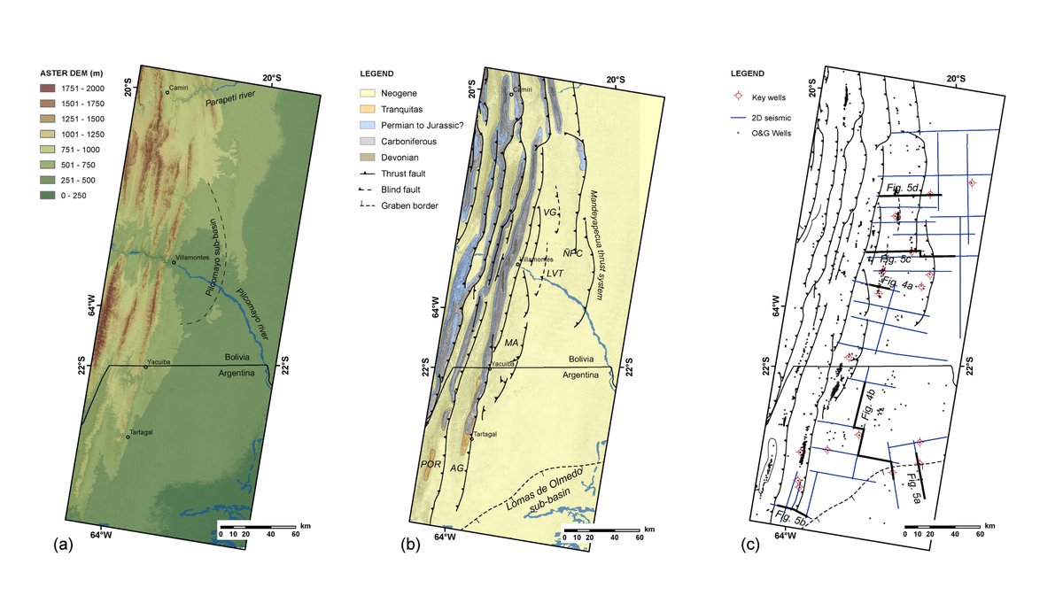 Read about the Sub-Andean retroarc region, an active continental-scale retroarc foreland basin system in Ferroni et al., doi.org/10.1130/B37206…, newly published at #GSABulletin online. // Image credit: Fig. 3 from the paper. #Hydrocarbon #Geochronology #Geoscience #GSAPubs