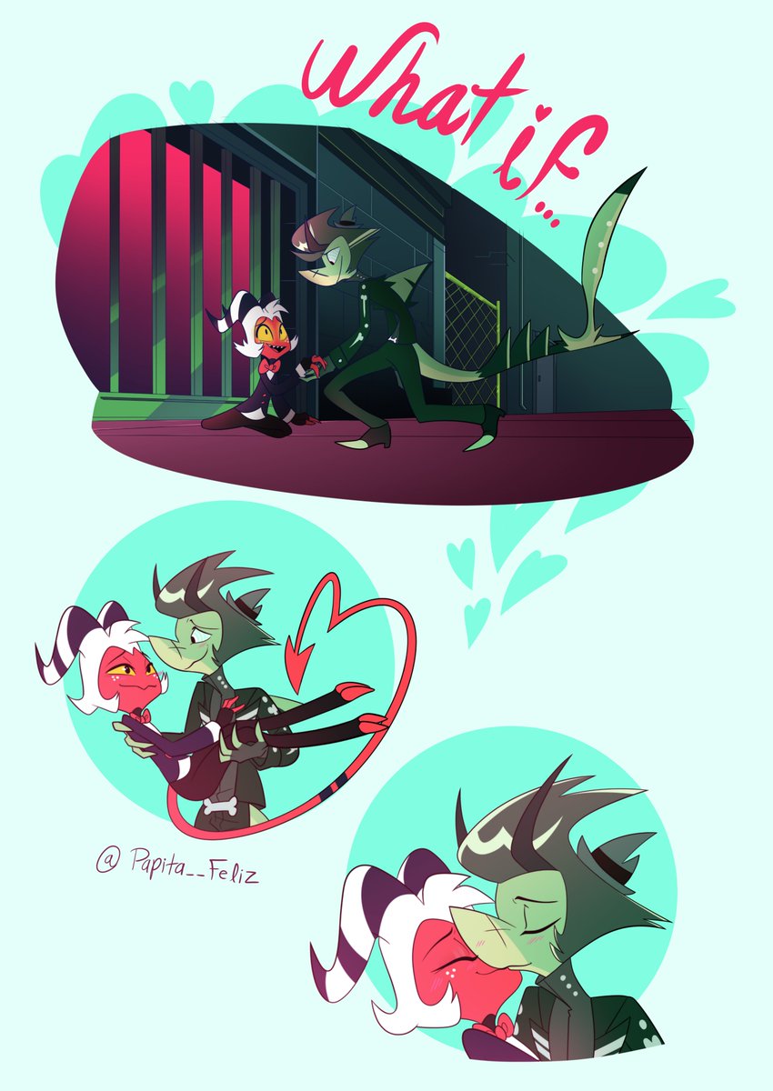 Just an old comic page 🙈🩵🖤 #HelluvaBoss #chaz #moxxie #helluvabossmoxxie