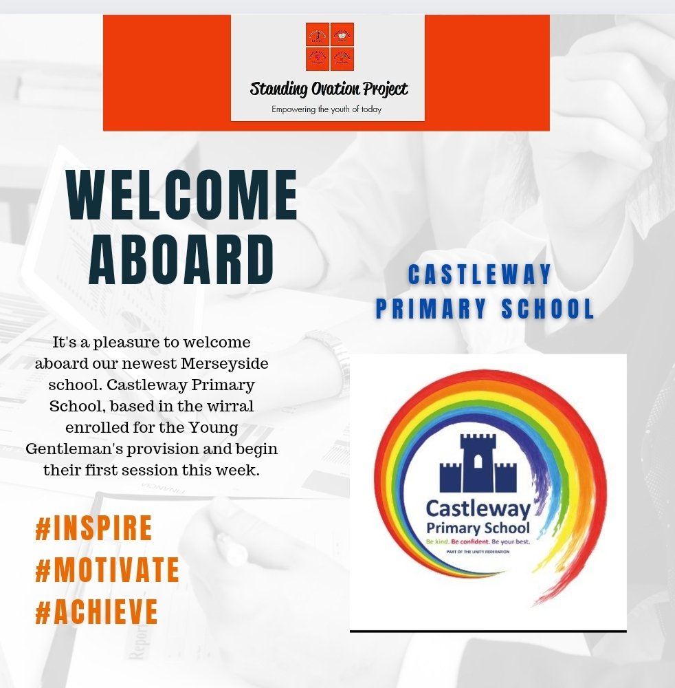 We are thrilled to announce our newest Merseyside primary school to join the Standing Ovation Project. Welcome aboard Castleway Primary School, who begin their first Young Gentleman’s session tomorrow afternoon. 👏🏿👏🏿 @WeAreCastleway @StandingOvproj @StuartMycroft @MrsMHeadteacher